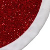 Kurt Adler 54-Inch Red Sequins with White Border Tree Skirt - 3 of 4