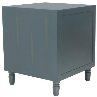 Transitional Blue-Gray 2-Drawer Nightstand in Steel Teal