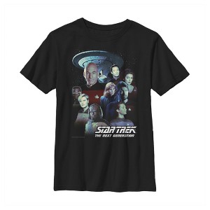 Boy's Star Trek: The Next Generation Starfleet Classic Color Crew Poster T-Shirt - 1 of 4