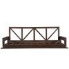 YOOCOZZ Acacia Wood Patio Modern Twin Size Swing Bed with 16.4ft Hemp Rope - 3 of 4