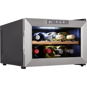 Ivation Premium 8 Bottle Horizontal Thermoelectric Wine Cooler, Freestanding Wine Fridge - 1 of 4