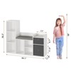 Kids Bookshelf，Children Bookcase with Soft Cushion Seat – Children’s Toy Storage Cubby & Reading Nook, 44.1" Kids Storage Cabinet - 2 of 4