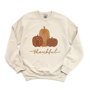 Simply Sage Market Women's Boho Thankful Pumpkins Gildan Sweatshirt - 1 of 2