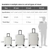 FURNIinspire Bag And Luggage Sets Hard Shell 3 Piece Suitcase Set, Travel Luggage Business Suitcases with Wheels, White, 19.88"*10.63"*29.92" - 3 of 4