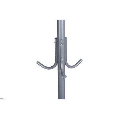 Silver Metal Floor-Standing Coat Rack with Umbrella Stand