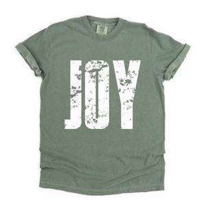 Joy Block Distressed - Women's Garment Dyed Graphic T-Shirt - 1 of 4