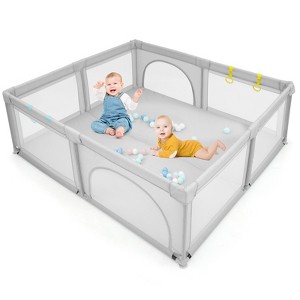 Infans Extra Large Baby Playpen Safety Baby Play Yard w/50 Ocean Balls & 4 Handles - 1 of 4