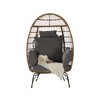Wicker Egg Chair,Rattan Egg Chair Indoor Outdoor,Oversized Large Egg Chairs 600lbs with Cushion and Pillow for Porch, Backyard, Balcony - 2 of 3