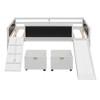 NicBex Twin Size Bunk Bed Loft Bed Pine Frame Bed Frame with 2 Storage Boxes, 3 Blackboard, Guardrails, Slide and Climbing Frame - 3 of 4