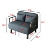 39″ Convertible Chair Bed, Tri-Fold Sofa Bed with Adjustable Backrest & Pillow, with Sturdy Iron Frame for Home & Office, Comfortable Sleeper Chair - 3 of 4