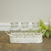 VIP Metal 10.25 in. White Stem Vases with Holder - 3 of 4
