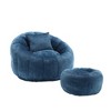 Cesicia Modern Extra Large Round Bean Bag Chair with Footrest, Chenille Fabric Lazy Sofa with Pillow, for Indoor use - 2 of 4