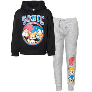 SEGA Sonic the Hedgehog 	Knuckles Tails Fleece Pullover Hoodie and Pants Outfit Set Toddler to Big Kid - 1 of 4