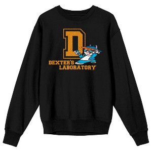Dexter's Laboratory Hip Hop Dexter Crew Neck Long Sleeve Black Adult Sweatshirt - 1 of 3