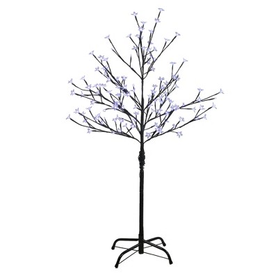 Northlight 4' Prelit LED Cherry Blossom Flower Tree Pure White Lights