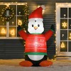 HOMCOM 6ft Christmas Inflatable Penguin Wearing Christmas Sweater, Outdoor Blow-Up Yard Decoration with LED Lights Display - 3 of 4