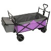 VYNXARIA 480Lbs Collapsible Wagon with Canopy,Wagon Stroller with 7" All-Terrain Wheels, Lightweight Foldable Wagon, Large Capacity£¬Purple - 4 of 4