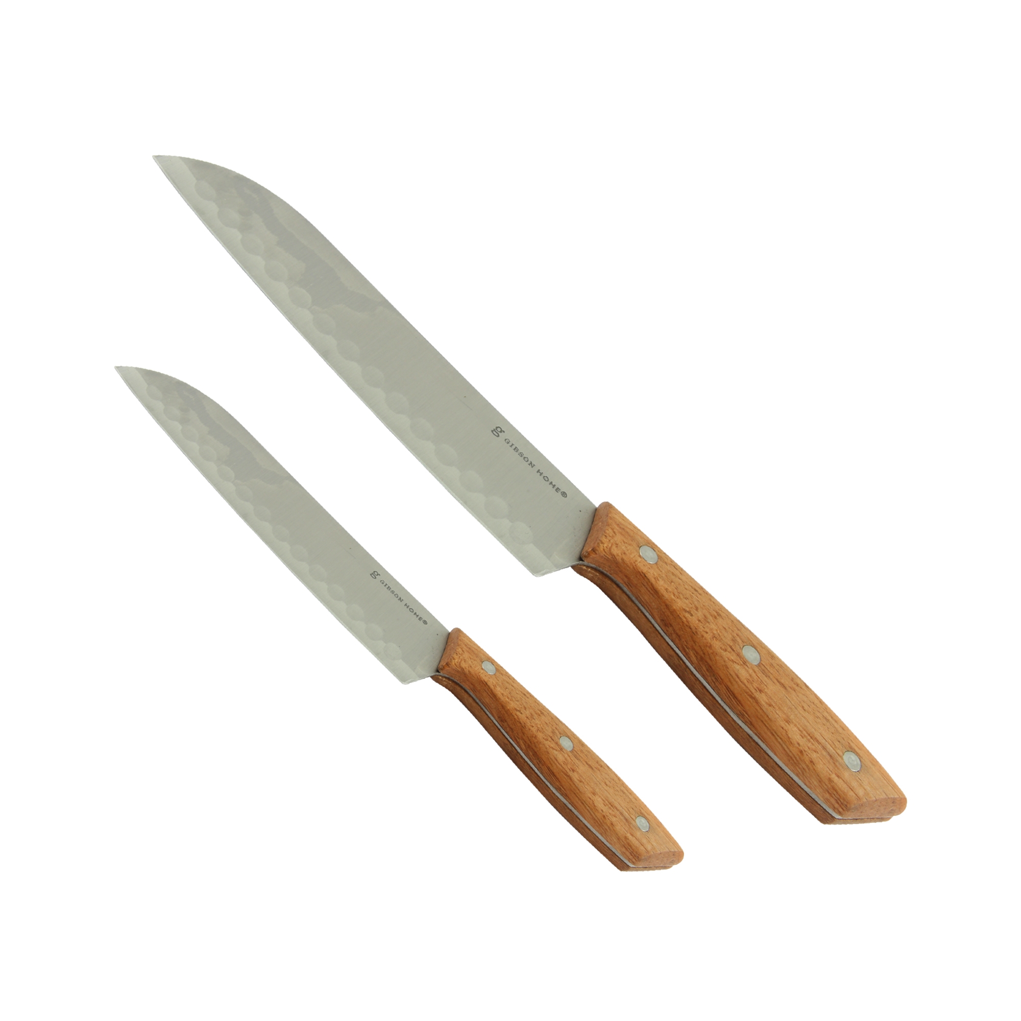 Gibson Home Seward 2 Piece Stainless Steel Santoku Knife Cutlery Set with Wood Handles
