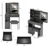Vanity Table with Touch Sliding Tri-Color LED Mirror,Cushioned Stool and Storage Drawers for Bedroom–The Pop Home - 4 of 4
