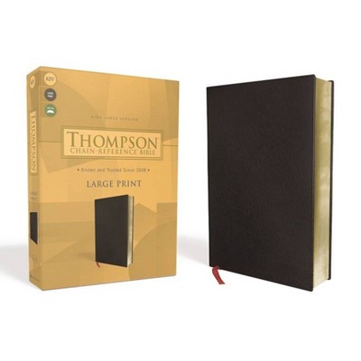 Kjv, Thompson Chain-Reference Bible, Large Print, Bonded Leather, Black, Red Letter - by  Zondervan (Leather Bound)