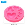 Unique Bargains Heart Silicone Polymer Clay Fondant Template for Crafts DIY Candy 2 Pcs - 2 of 4