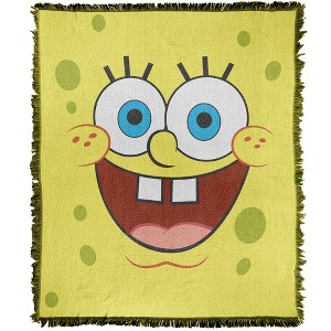 Spongebob Spongebob Goofy Smile Blanket 50"x60" Woven Tapestry - 1 of 4