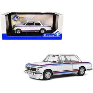 1971 BMW 2002 Tii Turbo "Evocation" White with Stripes 1/18 Diecast Model Car by Solido - 1 of 4