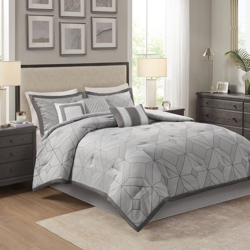 Gray comforter set target sale