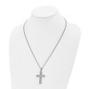 Black Bow Jewelry Stainless Steel Textured Wheat Design Cross Necklace - 22 Inch - 3 of 4