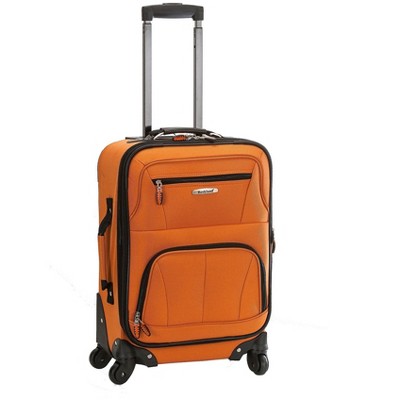Rockland Pasadena Softside Spinner Wheel Luggage Orange Carry-On 19-Inch