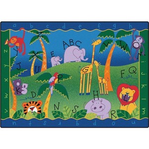 Carpets for Kids Alphabet Jungle Playroom Learning Rug, Rectangle - 1 of 4