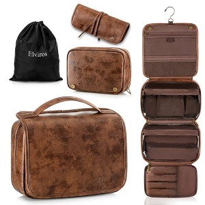 Generic Hanging Toiletry Bag Removable Travel Bag PU leather Makeup Cosmetic Organizer Kit - 1 of 4