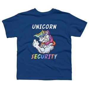Boy's Design By Humans Halloween Dad Mom Daughter Adult Costume - Unicorn Security By MINHMINH T-Shirt - 1 of 4
