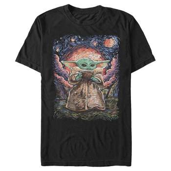 Men's Star Wars The Mandalorian The Child Starry Night T-Shirt