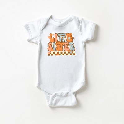 The Juniper Shop Little Sister Checkered Baby Girl Bodysuit