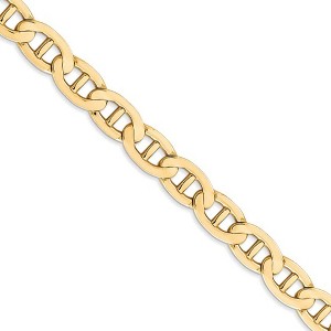 Black Bow Jewelry Men's 7mm, 14k Yellow Gold, Concave Anchor Chain Necklace - 1 of 4