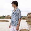 Campus Sutra Men Men's Navy Blue & Ivory White Ombre-Striped Oversized Shirt - 3 of 4