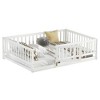 CAVINAS Twin/Full Size Bed Frame with Heightened Fence & Door,Montessori Wood Floor Bed for Kids Room,Bedroom - 4 of 4