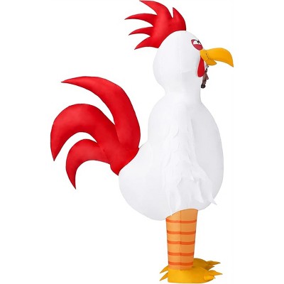 Joyfy Adults Halloween Inflatable Costumes Suit, Men White Chicken Blow-up Full Body Costumes for Cosplay Party, Funny Rooster (67-75inches）