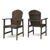 VYNXARIA Outdoor Weather Resistant Acacia Wood Dining Chairs (Set of 2), Gray Finish - 2 of 4