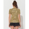 INSPIRE CHIC Women's Glitter Puff Sleeve Round Neck Stretch Casual Pullover Shiny Tops - 4 of 4