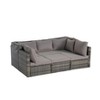 Sapphtopaz Outdoor Patio Furniture Set Wicker Outdoor Couch with Retractable Canopy and Storable Side Table for Outdoor, Backyard, Light Gray - 4 of 4