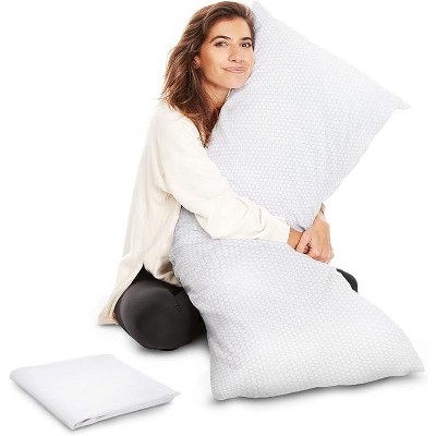 AllSett Health XX Long Memory Foam Body Pillow | Cooling Bed Pillow for Adult, Extra Support for Side Sleepers & Pregnancy - 20" x 54" + Washable Case