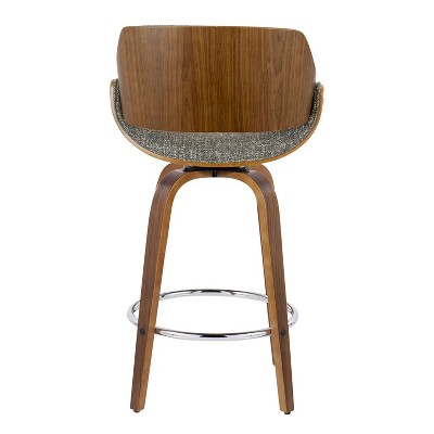 Fabrizzi Dark Gray Wood and Metal Swivel Counter Stool Set