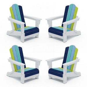Hyleory Kids’ Foldable Adirondack Chair Set, 4-Piece – Durable HDPE Outdoor Chairs for Children - 1 of 4
