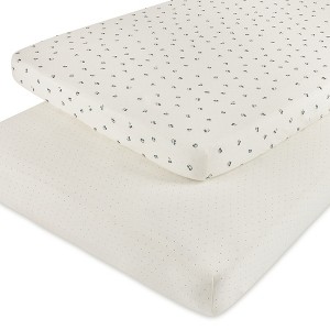 Aurora Fitted Sheet Set - 2 pk - 100% Jersey Knit Cotton - Cherry Printed - 1 of 3