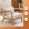 Racxily Mid-Century Modern Accent Chair - Upholstered Reading Chair with Pillow, Sturdy Rubberwood, Ergonomic Comfort for Living Room/Bedroom - 2 of 4