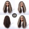 Jessie's Wig 22 Inch Curly 13*3.5 Synthetic Lace Wigs Brown Skunk Stripe With Blonde 1 Pc/Pack - 3 of 4