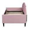 NicBex Twin/Full Size Daybed with LED,Upholstered Day Bed Frame with Pink Curved Backrest for Bedroom,Living Room,Pink - 4 of 4