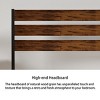 TopComfy Beds Queen Size Rustic Wood Iron Platform Bed Frame Classic Headboard Footboard Durable for Bedroom, Brown, 82.28"*60.63"*39.37" - 3 of 4